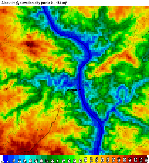 Alcoutim elevation map