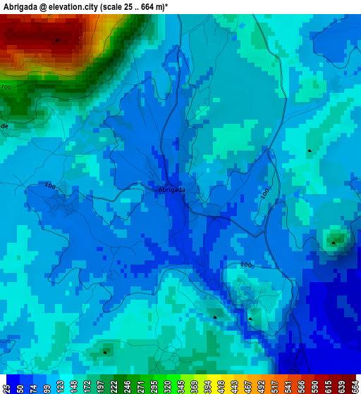 Abrigada elevation map