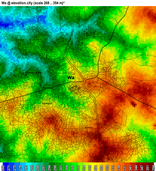 Wa elevation map