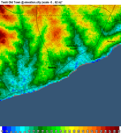 Teshi Old Town elevation map