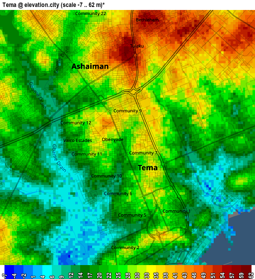 Tema elevation map