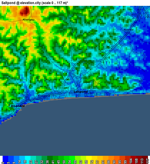 Saltpond elevation map