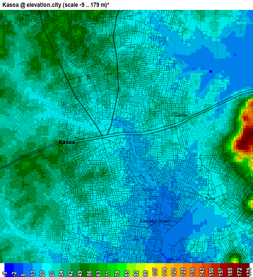 Kasoa elevation map