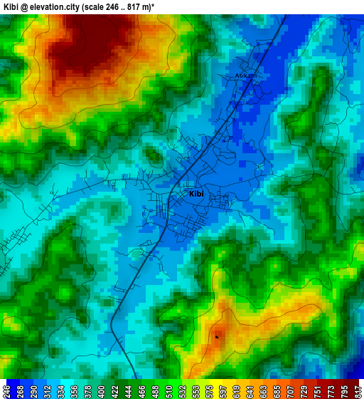 Kibi elevation map