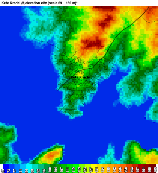 Kete Krachi elevation map