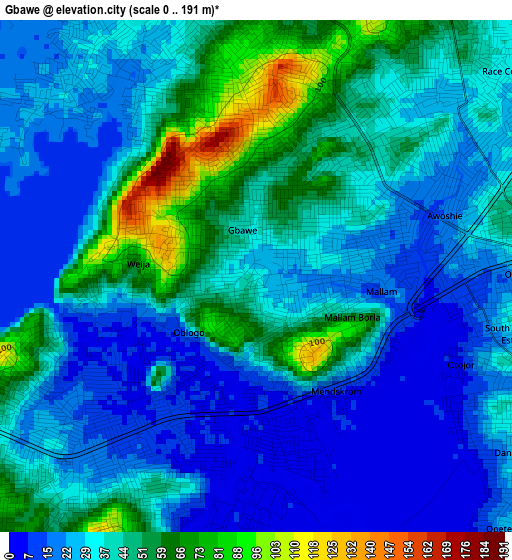 Gbawe elevation map