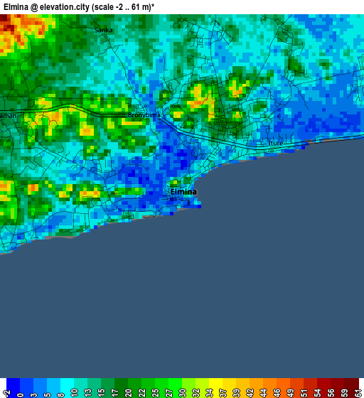 Elmina elevation map