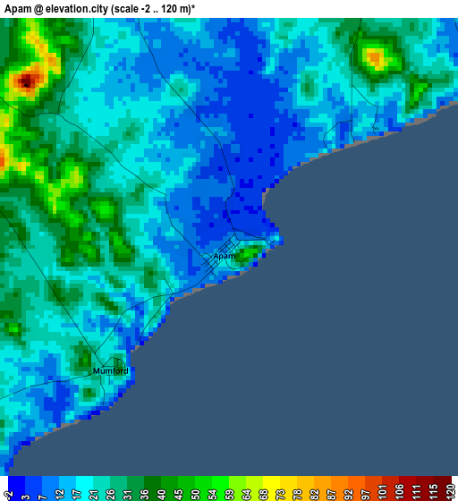 Apam elevation map