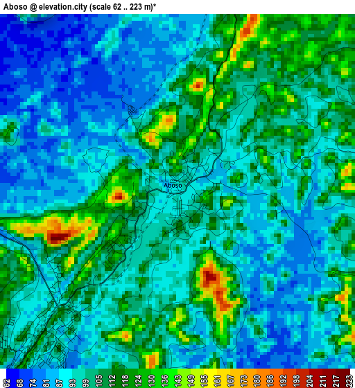 Aboso elevation map