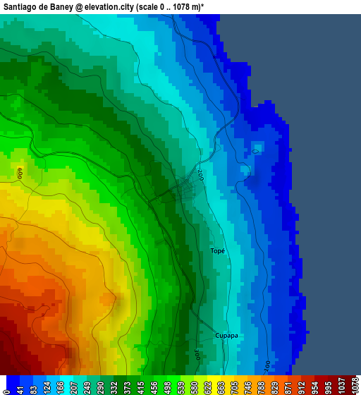 Santiago de Baney elevation map