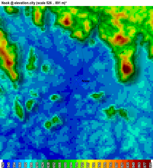 Nsok elevation map