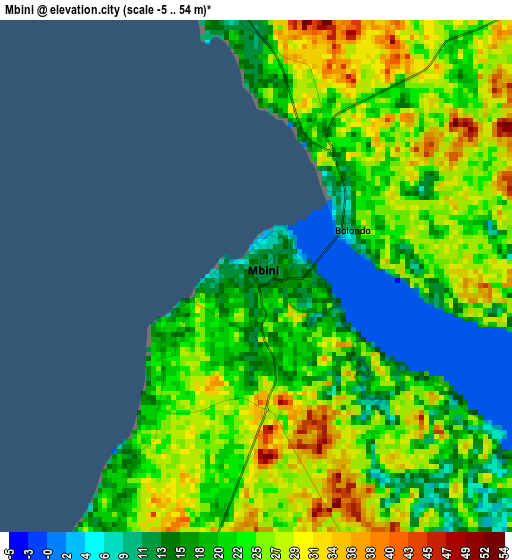 Mbini elevation map