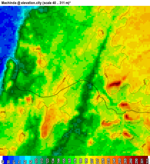 Machinda elevation map