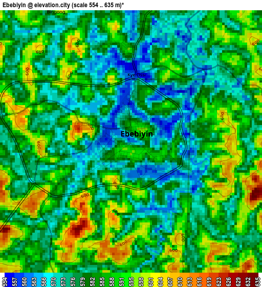Ebebiyin elevation map
