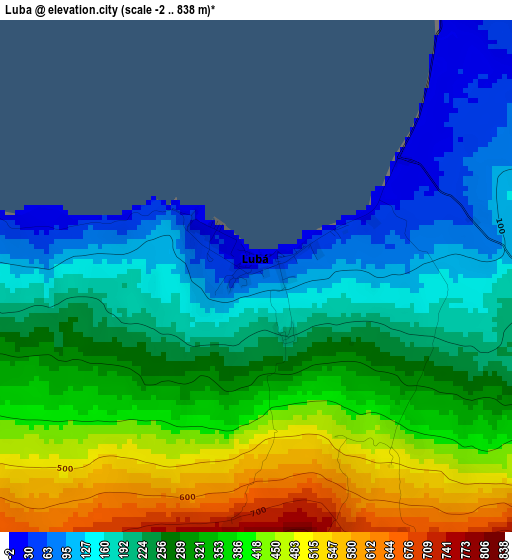 Luba elevation map