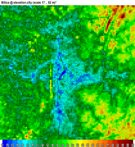 Bitica elevation map