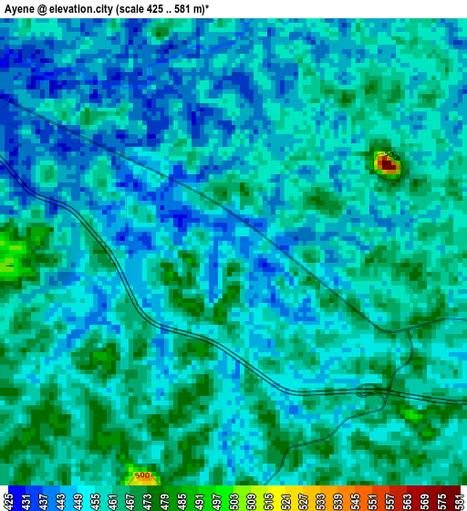 Ayene elevation map