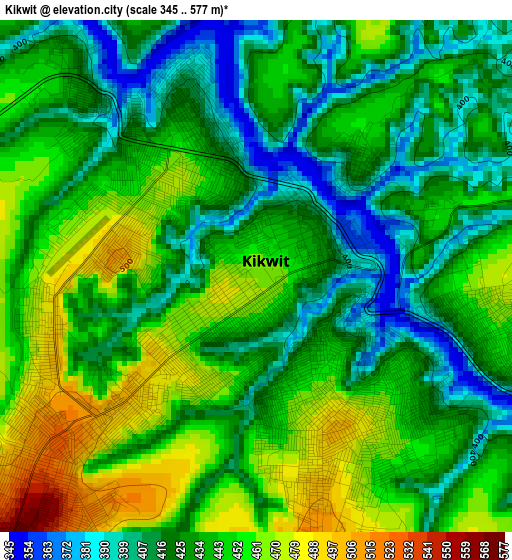 Kikwit elevation map