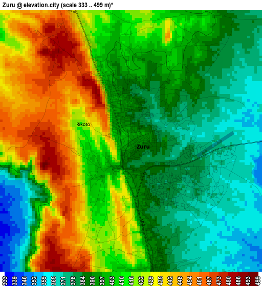 Zuru elevation map