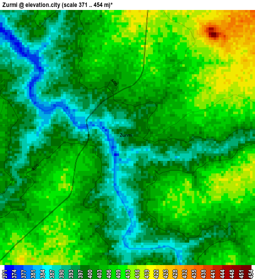 Zurmi elevation map