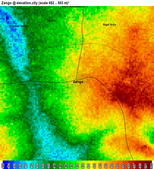 Zango elevation map