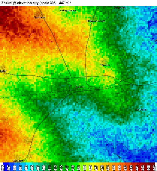 Zakirai elevation map