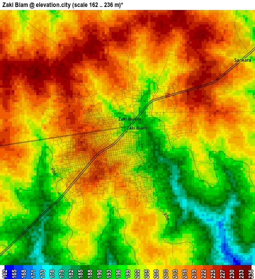 Zaki Biam elevation map