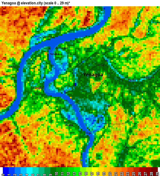 Yenagoa elevation map