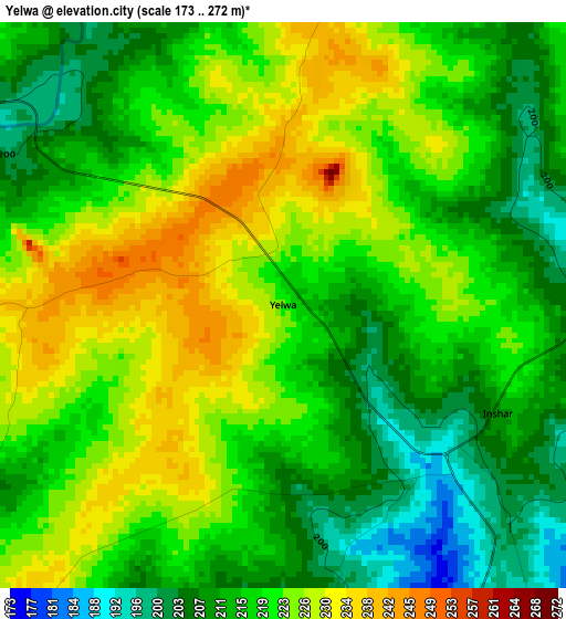 Yelwa elevation map