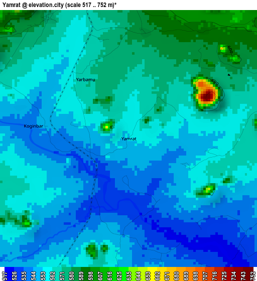 Yamrat elevation map