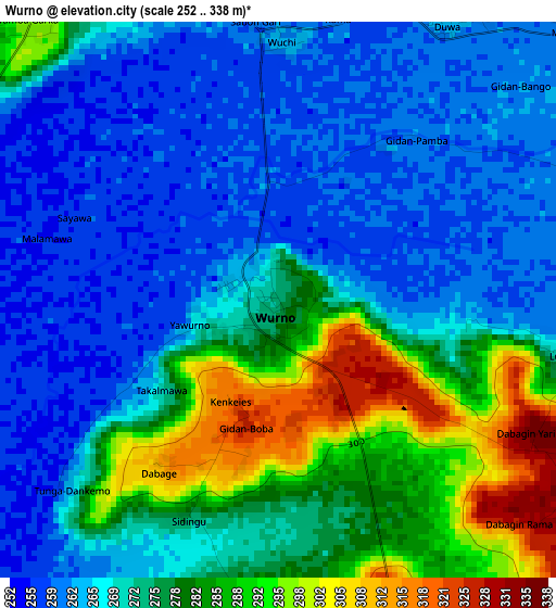 Wurno elevation map