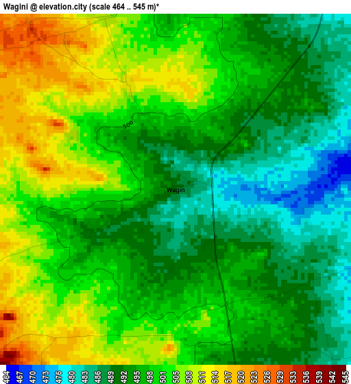 Wagini elevation map