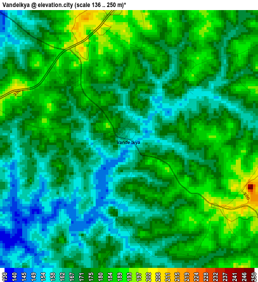 Vandeikya elevation map