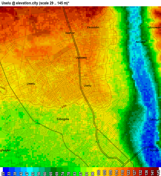 Uselu elevation map