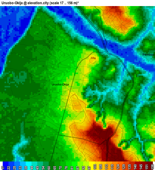 Uruobo-Okija elevation map