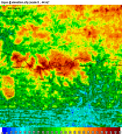 Uquo elevation map