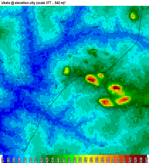 Ukata elevation map