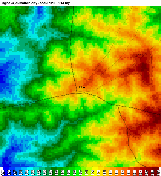 Ugba elevation map