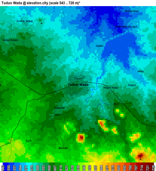 Tudun Wada elevation map