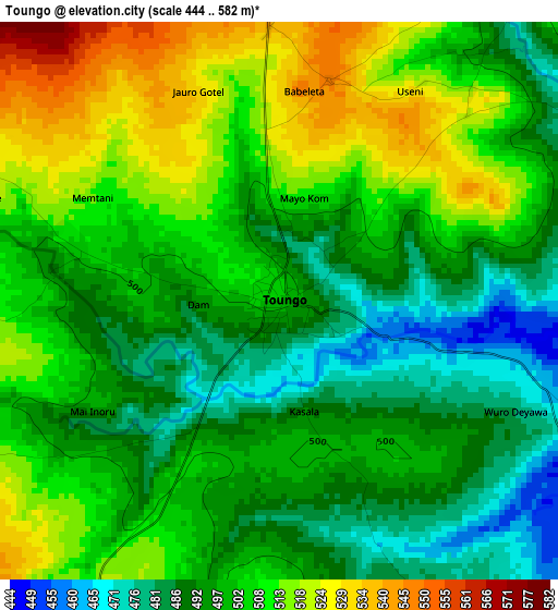 Toungo elevation map