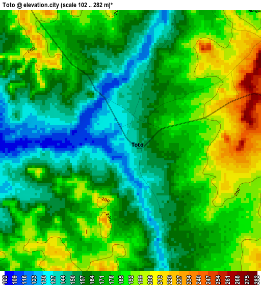 Toto elevation map