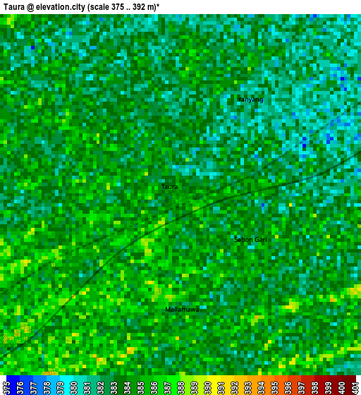 Taura elevation map