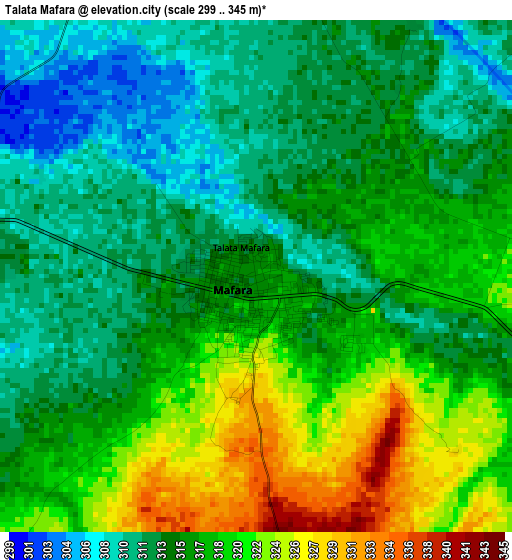 Talata Mafara elevation map