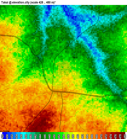 Takai elevation map