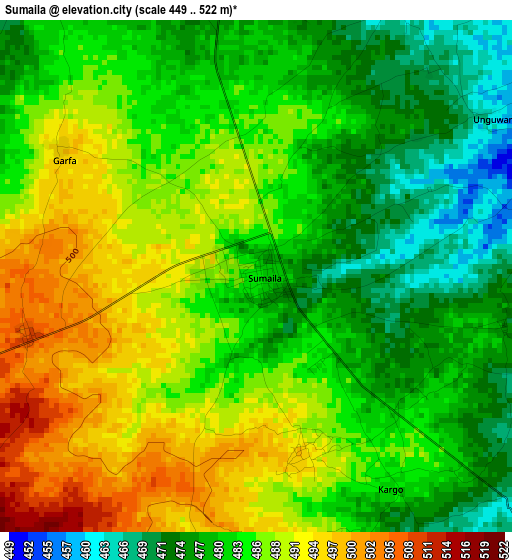 Sumaila elevation map