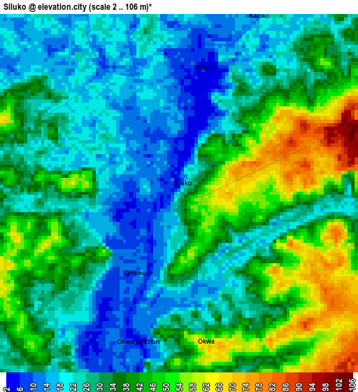 Siluko elevation map