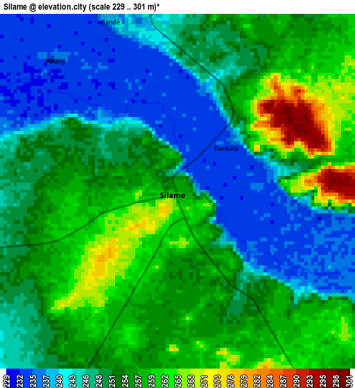 Silame elevation map