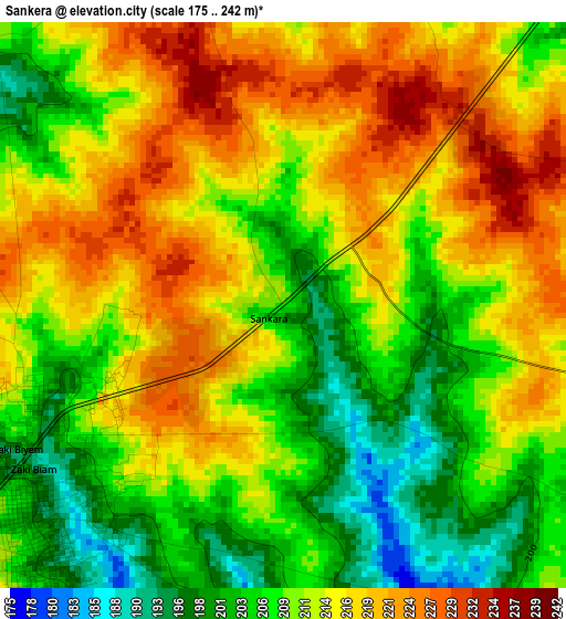 Sankera elevation map