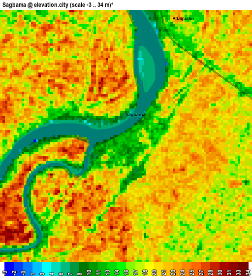 Sagbama elevation map