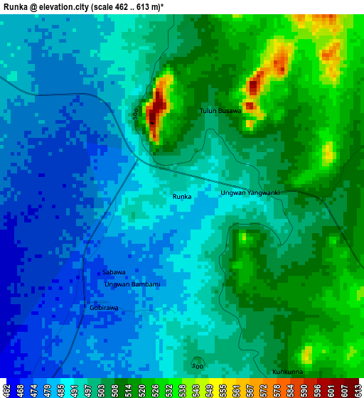 Runka elevation map